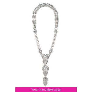 women's fashion statement Long necklace in silver y shape Pendant